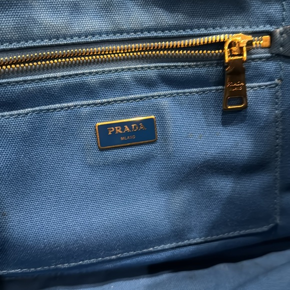 Prada Canapa Large Blue Tote - Picture 13 of 15
